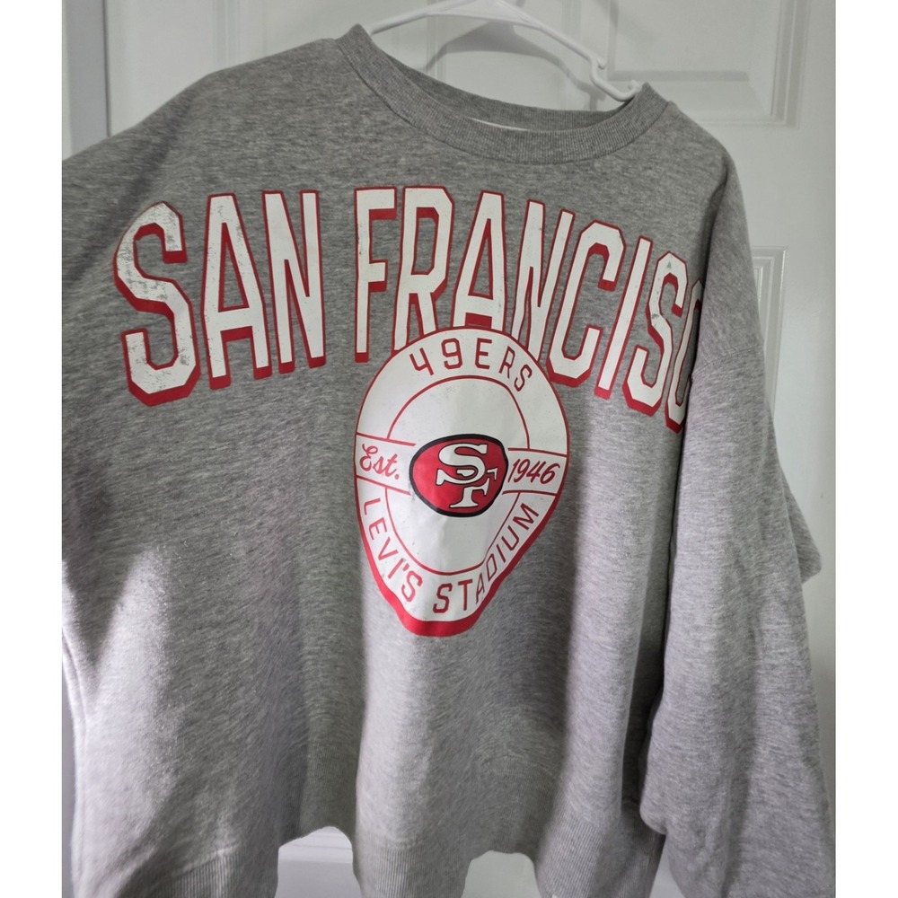 San Francisco 49ers Fanatics Womens L Gray Levi's Stadium Crewneck Sweatshirt - Picture 3 of 8